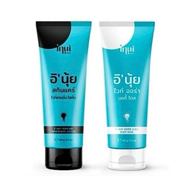 E' NUY WHITE AURA BODY DOSE + E' NUY SKINCARE WHITENING LOTION nourish 100 ml