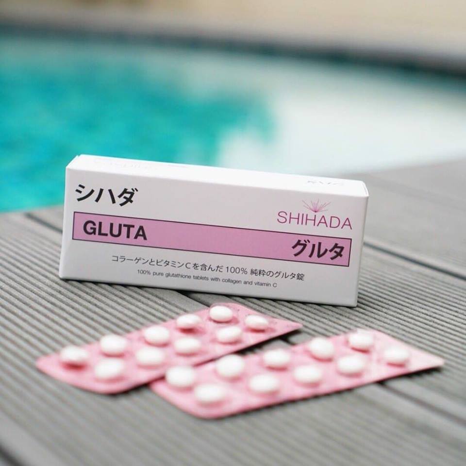 Gluta Shihada Gluta Pure 100% Whitening Skin Anti-aging Slow the aging + Track