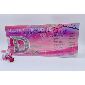 8X GLUTAX 35000000GS SAKURA STEMCELL WITH SPF 100 UV PROTECTION GLUTATHIONE SKIN WHITENING