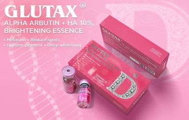 NEW ❣️ Glutax Alpha Arbutin 10% +HA Serum Meso clear face, pink Water 10ml x 5 / Box