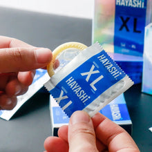 Load image into Gallery viewer, Hayashi XL Condom Size 54mm. Hayashi XL condoms, size 54mm.