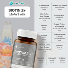 Load image into Gallery viewer, InterCare Biotin Z+ Zinc, a blend of French and American ingredients, reduces hair loss.