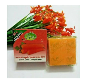 12x Jam Carrot Gluta Collagen Soap Bar Face Body Moisturizing 65g