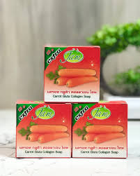 12x Jam Carrot Gluta Collagen Soap Bar Face Body Moisturizing 65g