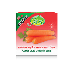 12x Jam Carrot Gluta Collagen Soap Bar Face Body Moisturizing 65g