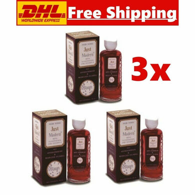 3x Just Modern Reduce Dandruff & Itching Scalp Hair Tonic RED Formula 90 ml.