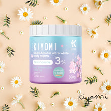 Load image into Gallery viewer, Kiyomi Gluta Arbutin Ultra White Body Cream, a whitening body cream with sunscreen, 500 gram jar.