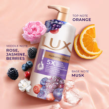 Load image into Gallery viewer, LUX Body Wash Hydrating Glow Sweet Mixed Berries Fragrance 500 ml pack of 2