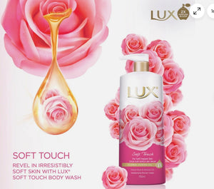 LUX Body Wash Shower Cream Soft Rose 450ml pack of 3