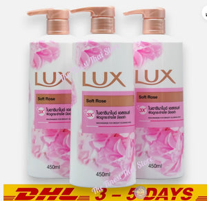 LUX Body Wash Shower Cream Soft Rose 450ml pack of 3