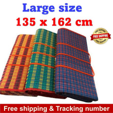 Load image into Gallery viewer, Large Thai Picnic Mat Fold Plastic Woven Style Camp Sit Sleep Outdoor Beach Lawn