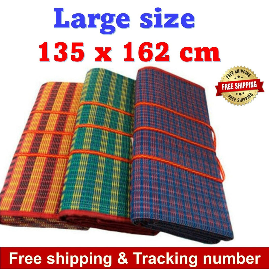 Large Thai Picnic Mat Fold Plastic Woven Style Camp Sit Sleep Outdoor Beach Lawn