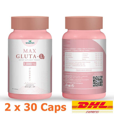 2x MAX GLUTA-L 1,000 mg Concentrated Formula Food supplement Beautiful skin