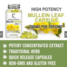 Load image into Gallery viewer, Mullein Capsules 1000 mg Extra Strength | Supports respiratory system, immunity