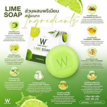 Load image into Gallery viewer, Natural Herbs Lime Soap Anti Aging Smooth Aura Radiant Skin Face 80g
