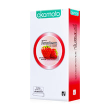 Load image into Gallery viewer, Okamoto Strawberry, strawberry-flavored condoms, smooth surface, 53 mm, 1 box (10 pieces)