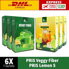 Load image into Gallery viewer, 6X PRIS Veggy Fiber + Pris Lemon S Detox Burn Fat Weight Loss DHL Express
