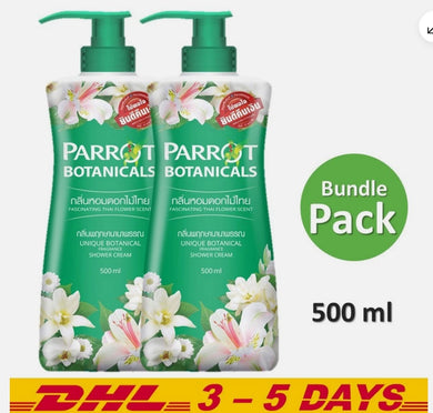 Green Parrot Shower Cream Unique Botanical Fragrance 500ml x 2