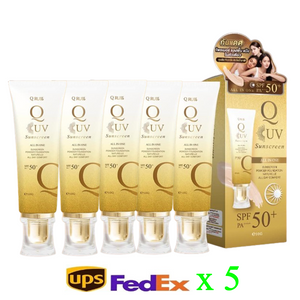 Q Russ Q UV Sunscreen SPF 50+ PA++++ Primer, Foundation Waterproof 10g.