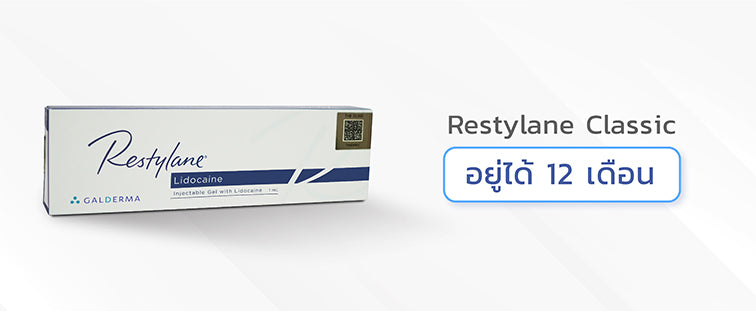 Restylane Classic mixed with the anesthetic Lidocaine (temples, cheeks, cheeks, cheeks, mouth)