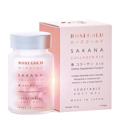 ROSEGOLD SAKANA COLLAGEN X 10 Sakana Collagen Sagana Rose Gold 14 tablets