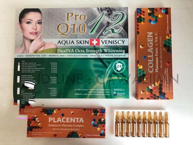 Aquaskin Veniscy4 Pro Q10 12th Generation+Collagen fort plattinum+ Placenta extact 1 Set