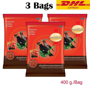 SmartHeart Mynah Enhanced Immunity & Shiny Feather Bird Food 400g x 3