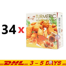 Load image into Gallery viewer, Soft7 by K.Brothers Turmeric with Honey Skin Care Natural Herbal Soap 120g x 16