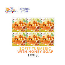 Load image into Gallery viewer, Soft7 by K.Brothers Turmeric with Honey Skin Care Natural Herbal Soap 120g x 16