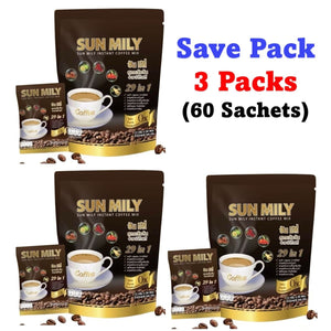 Sun Mily Coffee 29 in 1 Instant Coffee Powder Healthy Weight Manage No Sugar 6X