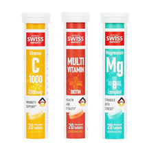 Load image into Gallery viewer, Swiss Imports Effervescent Magnesium + B Complex Dietary Supplement, 3-Pack, 60