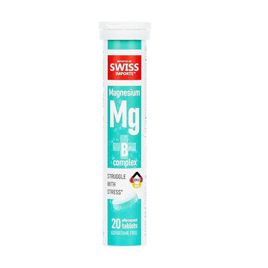 Swiss Imports Effervescent Magnesium + B Complex Dietary Supplement, 3-Pack, 60