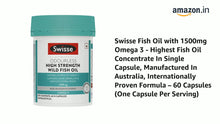 Load image into Gallery viewer, Swisse Fish Oil 1500mg Omega3 Supplement dha nutrition 400 Capsules