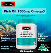 Load image into Gallery viewer, Swisse Fish Oil 1500mg Omega3 Supplement dha nutrition 400 Capsules