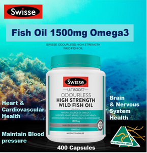 Swisse Fish Oil 1500mg Omega3 Supplement dha nutrition 400 Capsules