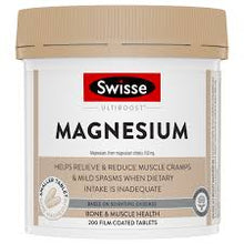 Load image into Gallery viewer, Swisse Ultiboost Magnesium 200 Tablets Magnesium helps relieve muscle pain and spasms.