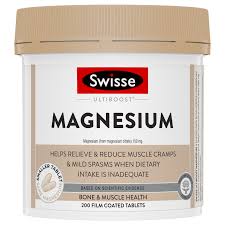 Swisse Ultiboost Magnesium 200 Tablets Magnesium helps relieve muscle pain and spasms.