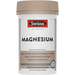 Swisse Ultiboost Magnesium 200 Tablets Magnesium helps relieve muscle pain and spasms.