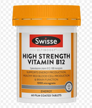 Load image into Gallery viewer, Swisse Vitamin B12 Maintains Energy Production Red Blood Cells 60 Tablets