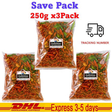 Load image into Gallery viewer, Thai Crispy Snack Mix Fried Chili Vegan Non-Vegan Spicy Snack (3 Pack 250g) DHL