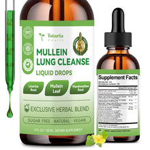 Load image into Gallery viewer, Totaria Mullein 20000 mg Lung Drops. Potent Mullein Leaf for Lung Detox, Airway Cleansing, and Health.
