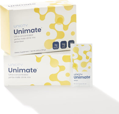 Unicity Unimate Dietary Supplement NATURAL LEMON, 30 Stick Packs -