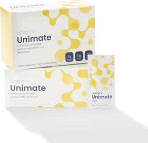 Unicity Unimate Dietary Supplement NATURAL LEMON, 30 Stick Packs -