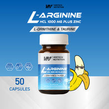 Load image into Gallery viewer, VERTECH NUTRITION L-ARGININE 1000 mg Plus Zinc (50 capsules)