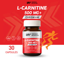 Load image into Gallery viewer, VERTECH NUTRITION L-CARNITINE 500 mg Plus Chromium (30 capsules)