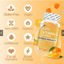 Load image into Gallery viewer, VITA Vitamin C Gummies are multivitamin supplements that support brain health, digestive health, and gum protection. (60 Pcs)