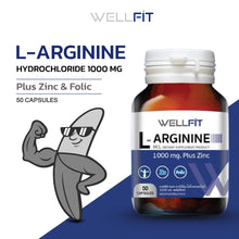 Load image into Gallery viewer, WELLFIT L-Arginine 1000 mg plus Zinc &amp; Folic Acid