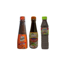 Load image into Gallery viewer, X3 Bottle 3 Style Zap Mike , Nay Pol , Jawirat Thai Fish Sauce Fermented Papaya Salad Dressing