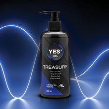 Load image into Gallery viewer, YES&#39; Treasure Gel, a water-based lubricant with a 20x slower drying formula. Clear, unscented gel. 300ml.