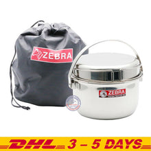 Load image into Gallery viewer, Zebra Stainless Steel 3 Pcs Pot &amp; Pan Set Portable Camping and Travel with Bag